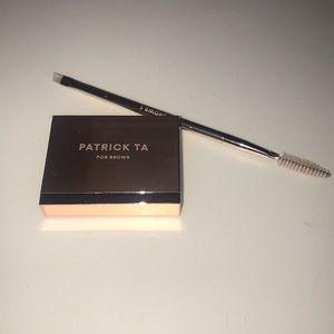 Patrick Ta shaping brow wax and brush